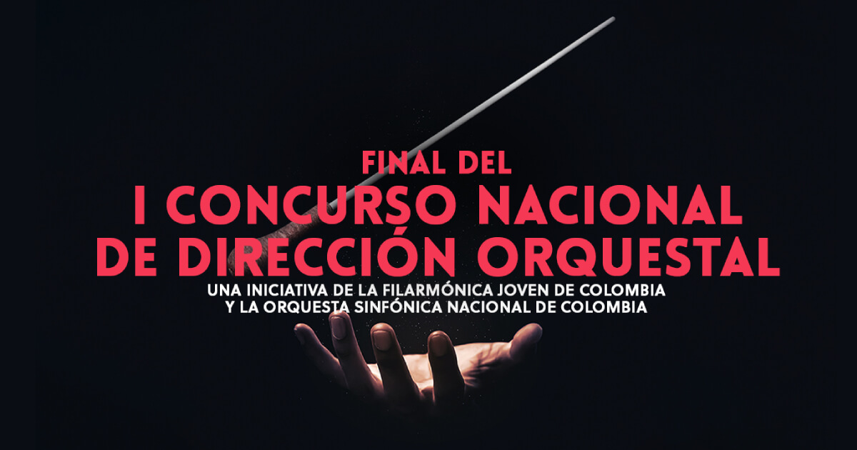 Una mano sosteniendo el título del evento: final Concurso de Dirección Orquestal 