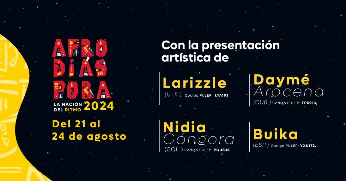 Invitación al Festival Afrodiáspora 2024: Nación del Ritmo. 