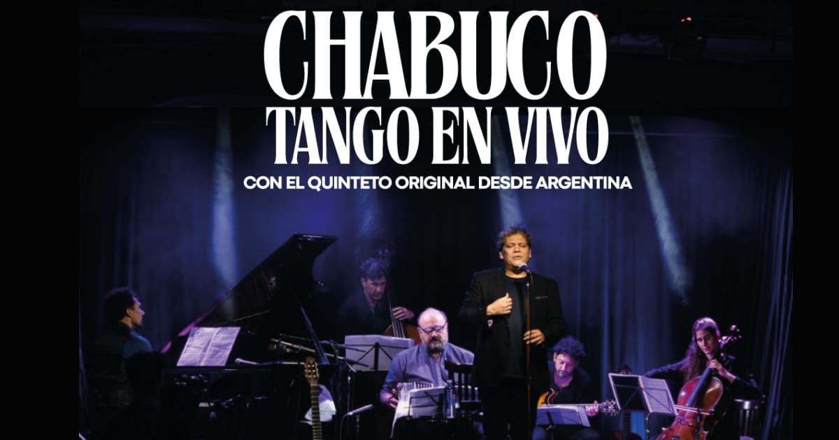 Invitación de Chabuco a su evento de tango en vivo.
