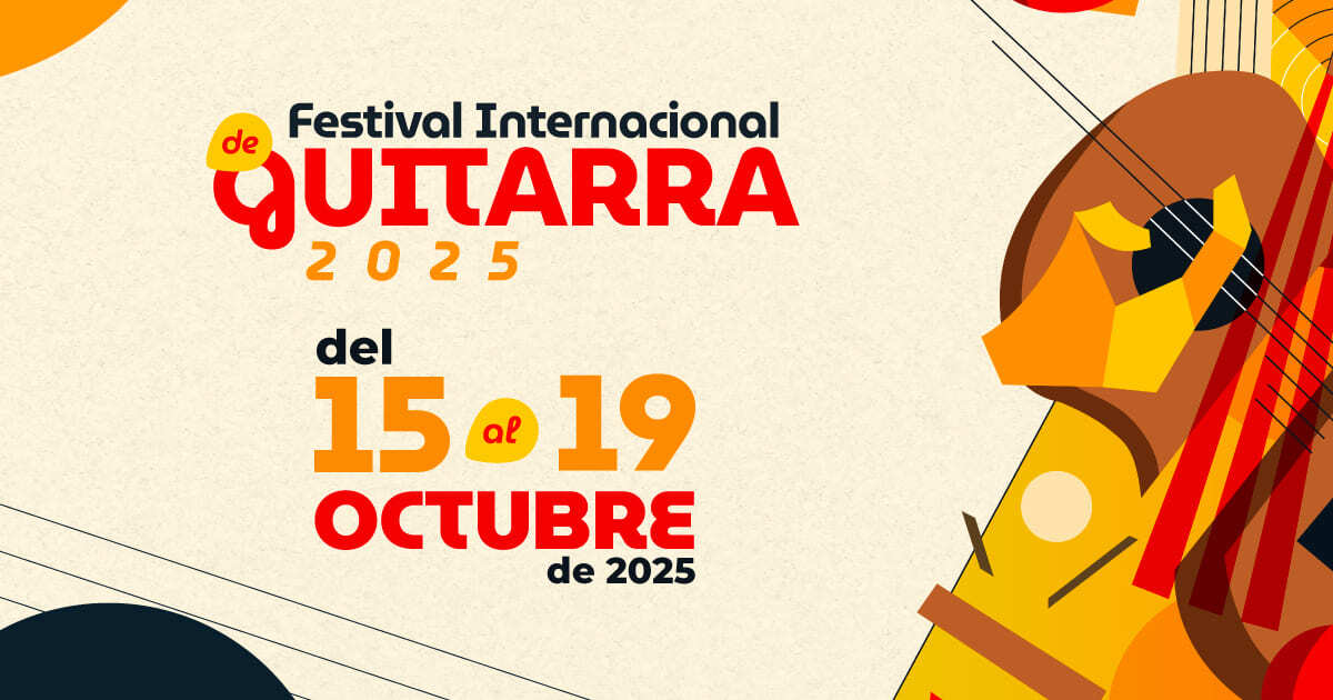 Invitación al Festival de Guitarra 2025 en el Teatro Colsubsidio.