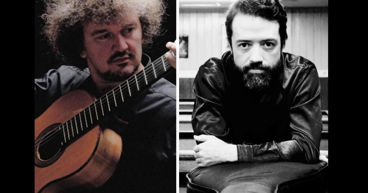 Invitación de Zoran Dukic y Cesar Quevedo a su concierto en el Teatro Colsubsidio.