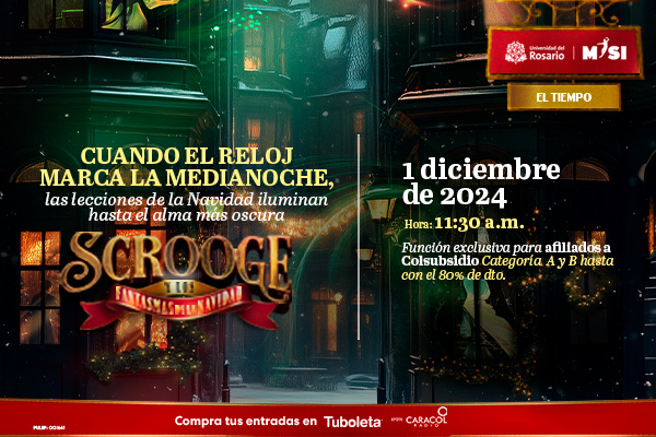 Invitación a participar del gran evento Scrooge fantasmas de navidad