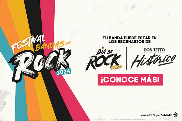 Invitación al festival bandas de rock con el teatro Colsubsidio