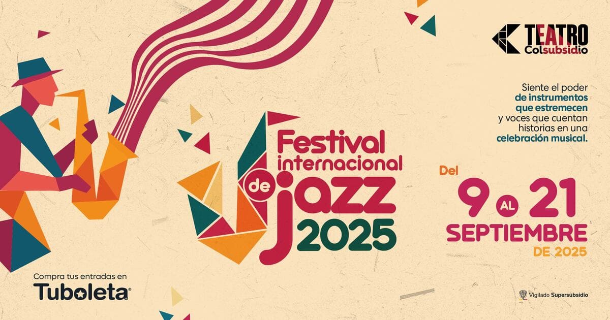 Invitación al Festival de Jazz en el Teatro Colsubsidio.
